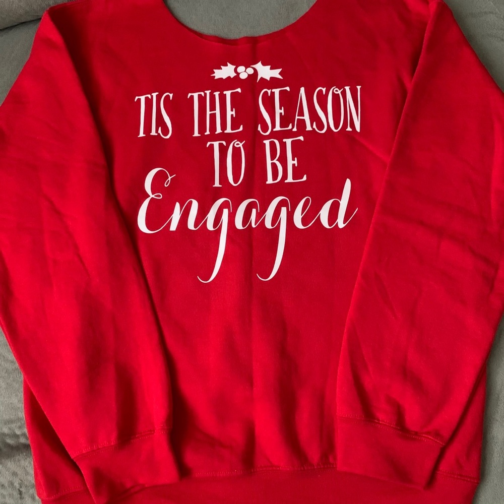 Christmas Engagement Off Shoulder Sweater